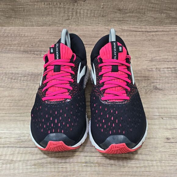 Brooks Glycerin 16 Women's Sz 8.5 B Black Pink White Running Shoes (1202781B070) - Picture 2 of 9